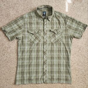 Kuhl Green Plaid Casual Button Down Shirt